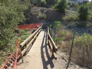 Bridge at the start of the trail at Brengle Terrace Park