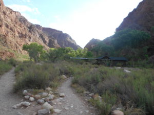 Looking North near Phantom Ranch. The actual rim blocked from view by the walls of the Inner Gorge itself.