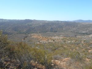 View looking back as the climb begins up Rodriguez Mountain