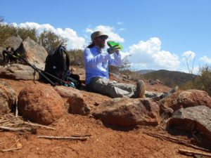 Resting and meditating (and drinking water!) at Viewpoint 1