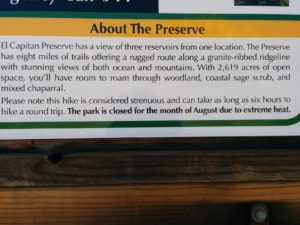 About the Preserve on one of the trail's few kiosks