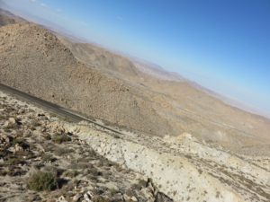 Looking into the desert from the top of the tower