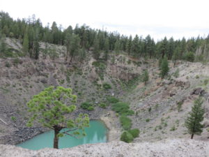 Looking down on the Southern Inyo Crater