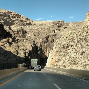 Entering the Virgin River Gorge area ; Picture taken by Dad!