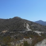 From the viewpoint, looking at the paved road; optional dirt trail is immediately to its left